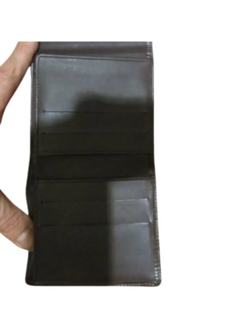 Louis Vuitton Epi Porte serial SP1012 Brown Elise Credit Leather Trifold Wallet